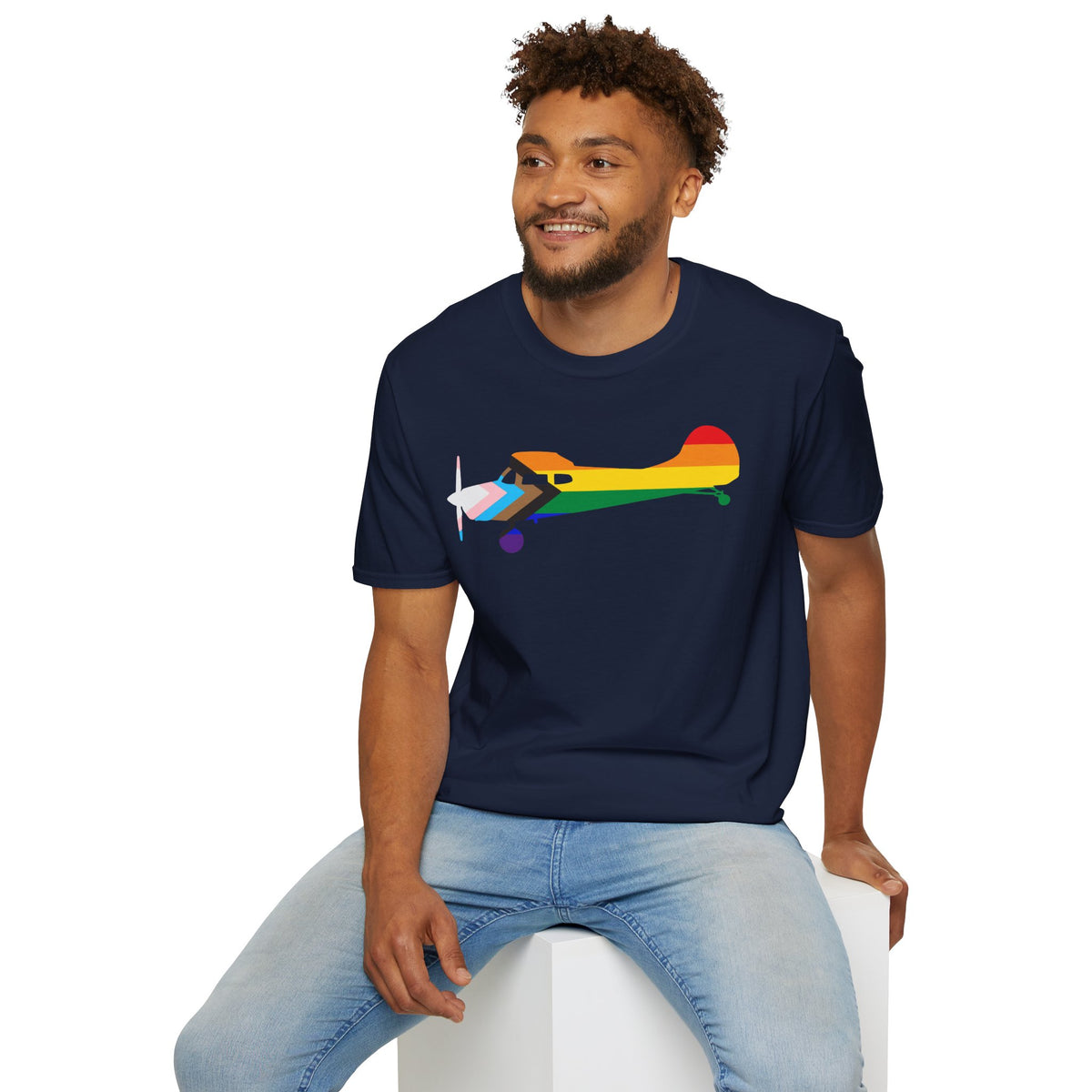 Cessna 170 Progress Pride Airplane Silhouette T-Shirt