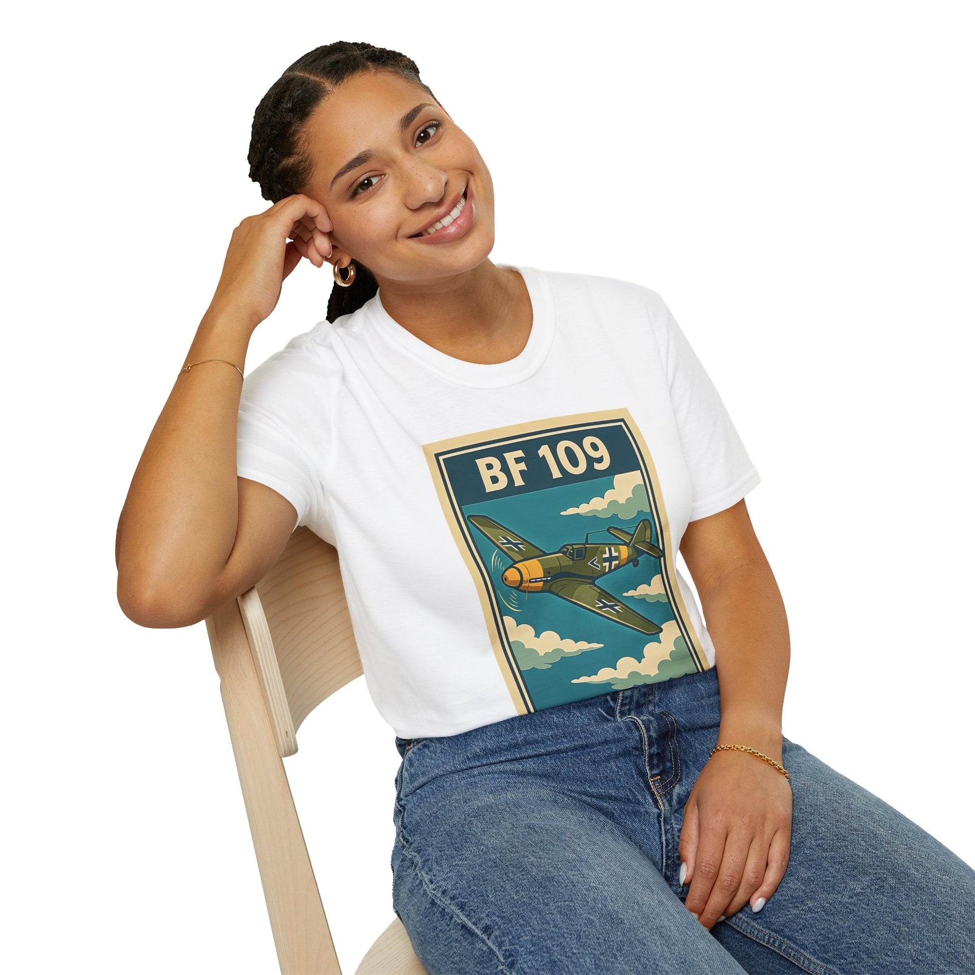 Bf 109 Premium T-Shirt – Iconic WWII Fighter Full Print Aviation Tee - Pilot gifts - warbird t-shirt