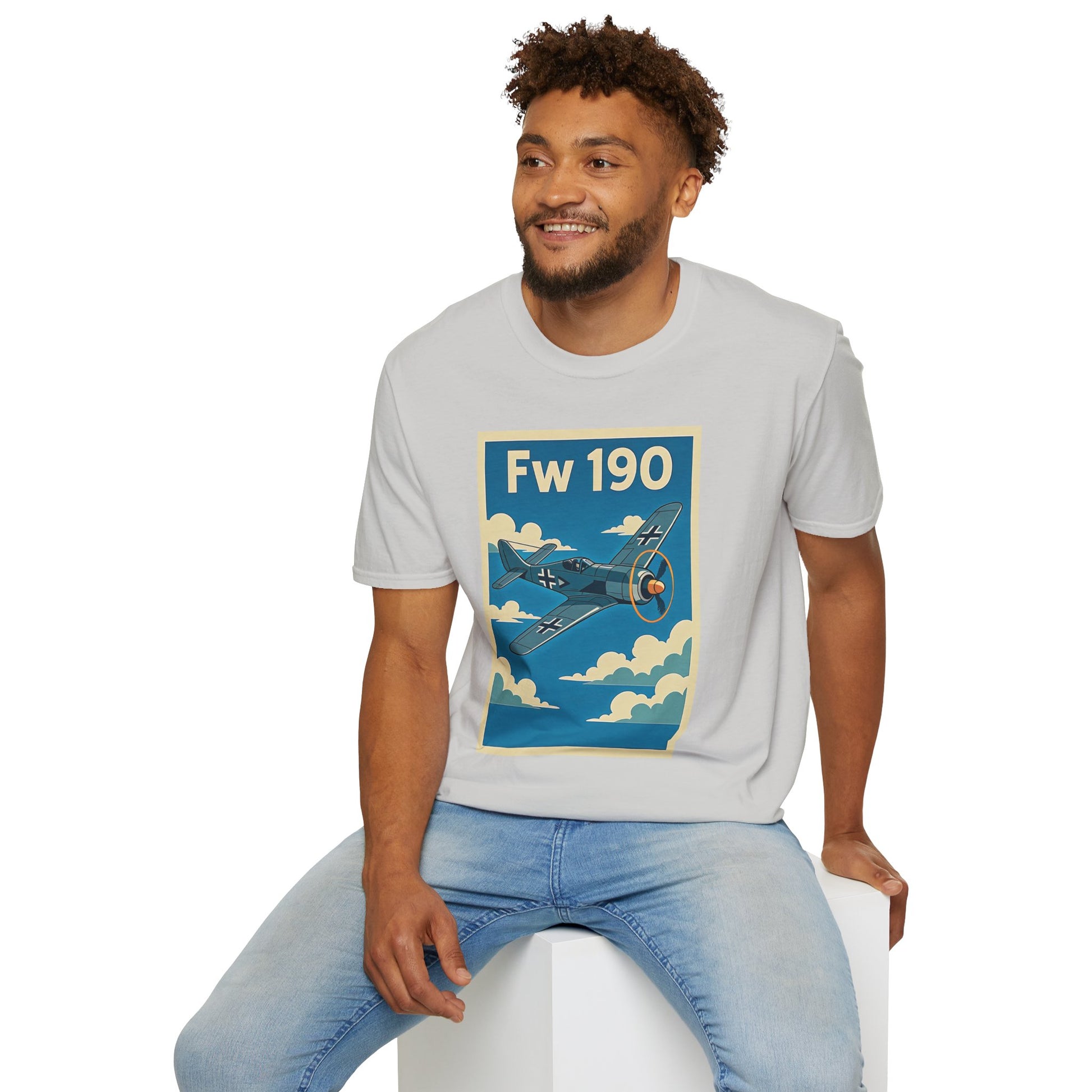 Fw 190 Premium T-Shirt – Focke-Wulf Fighter Full Graphic WWII Aviation Tee - Pilot gifts - warbird t-shirt