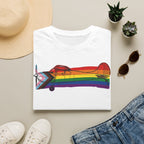 Title Cessna 170 Progress Pride Vintage Airplane Ribbo T-Shirt