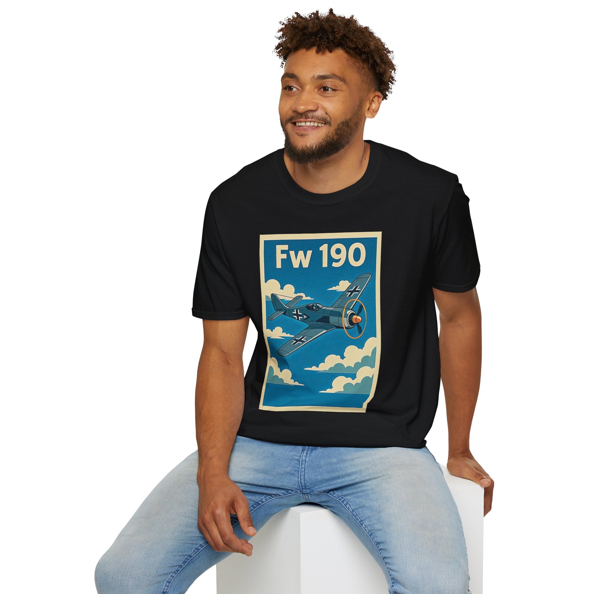 Fw 190 Premium T-Shirt – Focke-Wulf Fighter Full Graphic WWII Aviation Tee - Pilot gifts - warbird t-shirt