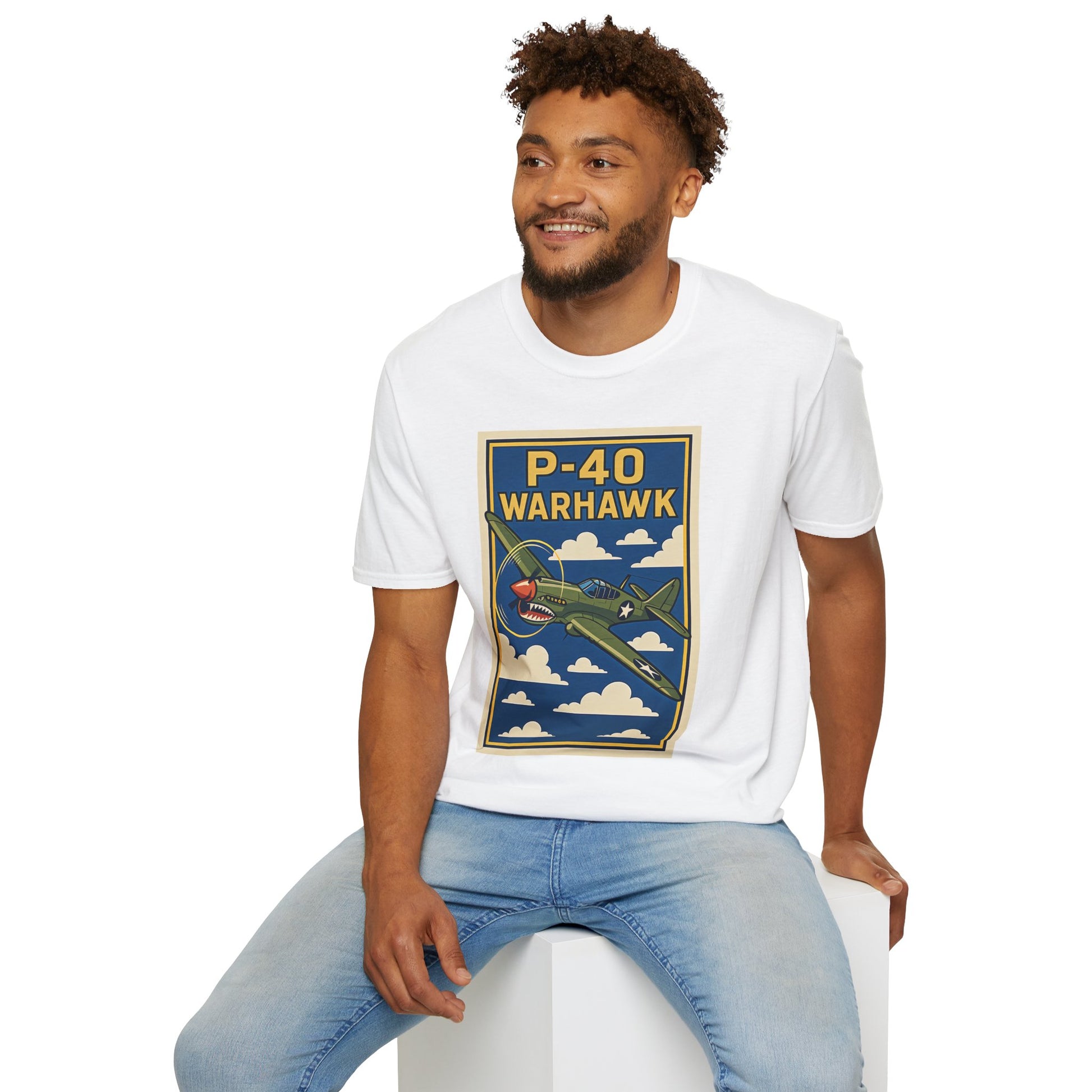 P-40 Premium T-Shirt – Iconic WWII Fighter Full Graphic Aviation Tee - Pilot gifts - warbird t-shirt