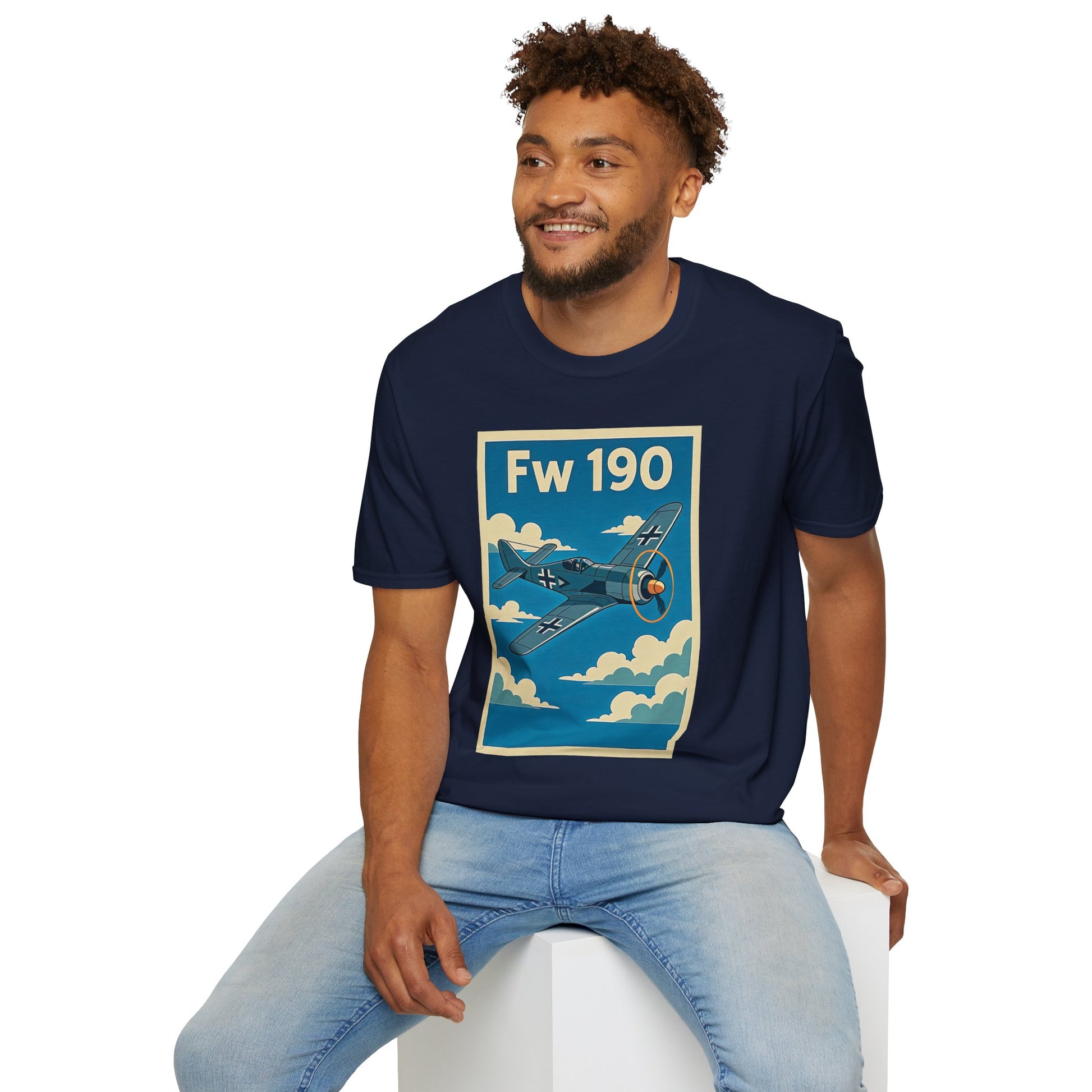Fw 190 Premium T-Shirt – Focke-Wulf Fighter Full Graphic WWII Aviation Tee - Pilot gifts - warbird t-shirt