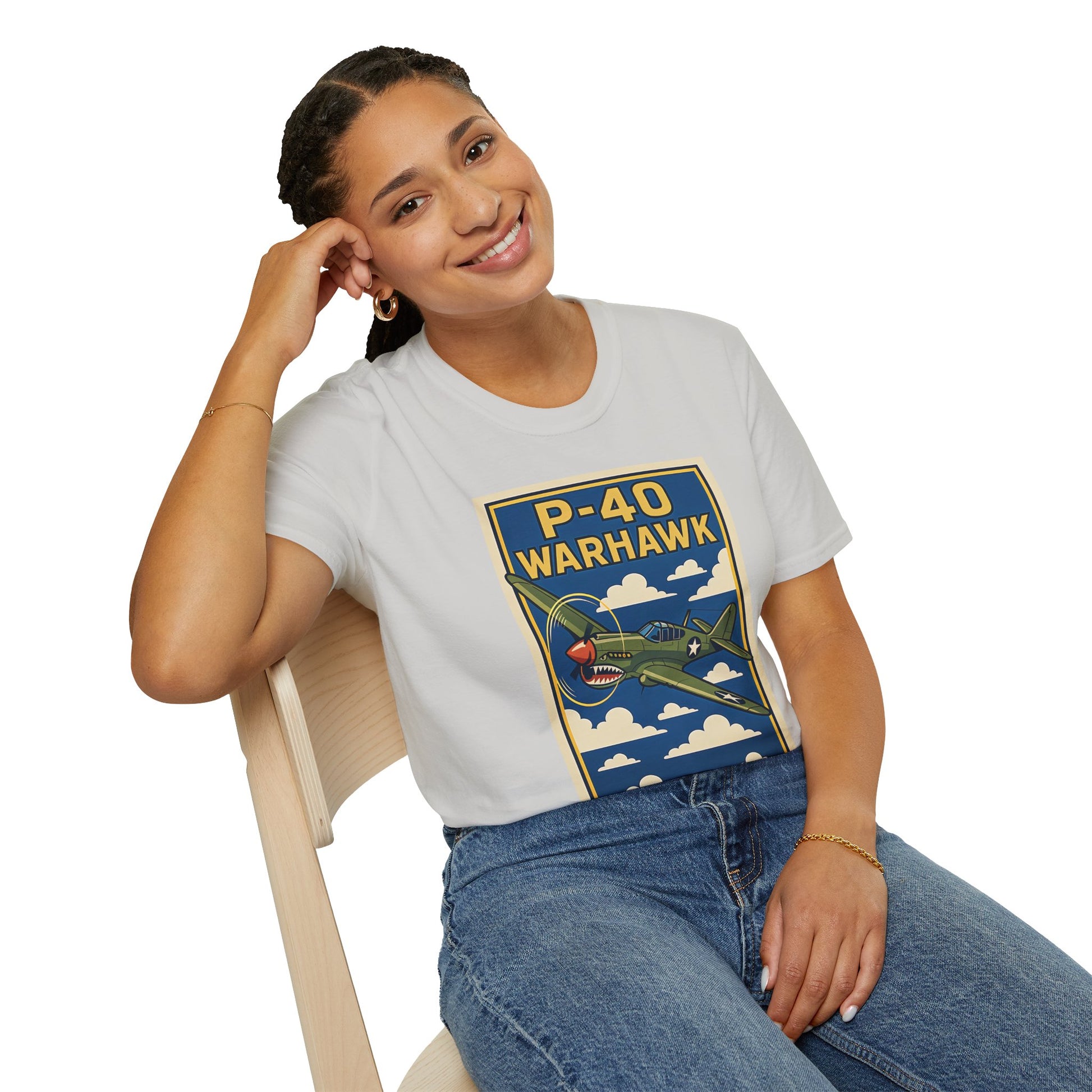 P-40 Premium T-Shirt – Iconic WWII Fighter Full Graphic Aviation Tee - Pilot gifts - warbird t-shirt