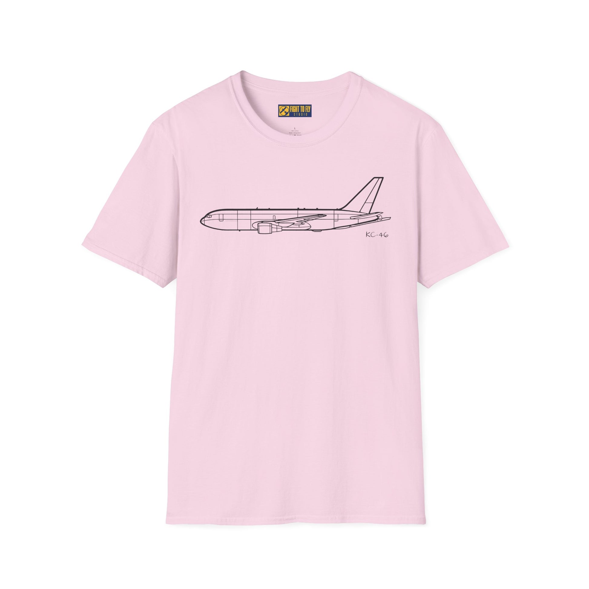 KC-46 T-Shirt – KC-46 Pegasus Tanker Aircraft Side Profile Aviation Tee