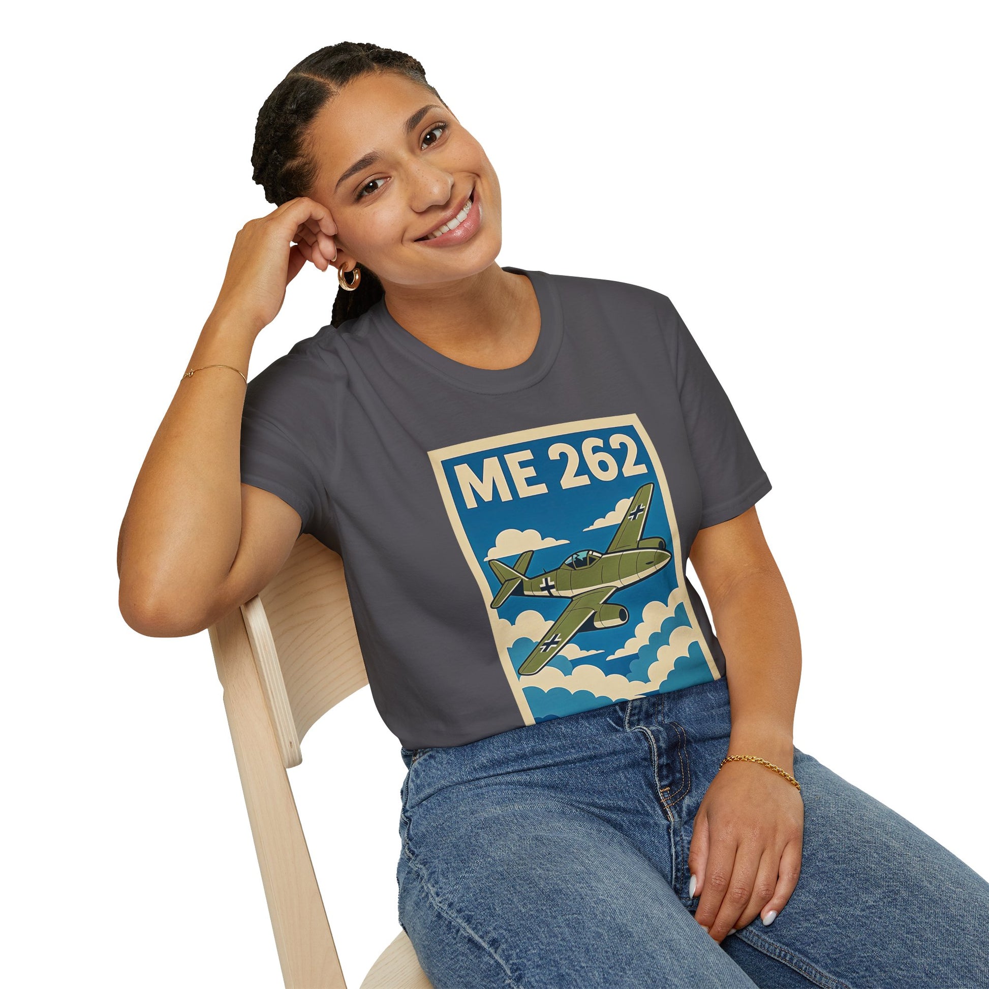 Me 262 Premium T-Shirt – WWII Jet Fighter Full Graphic Aviation Tee - Pilot gifts - warbird t-shirt