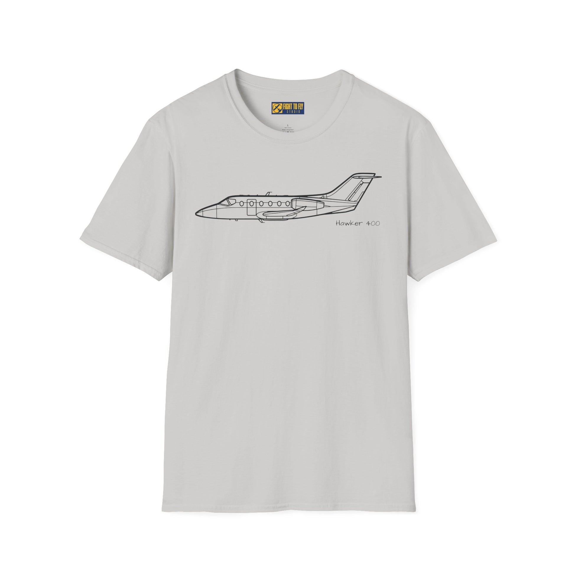 Hawker 400 T-Shirt – Hawker 400 Light Business Jet Side Profile Aviation Tee