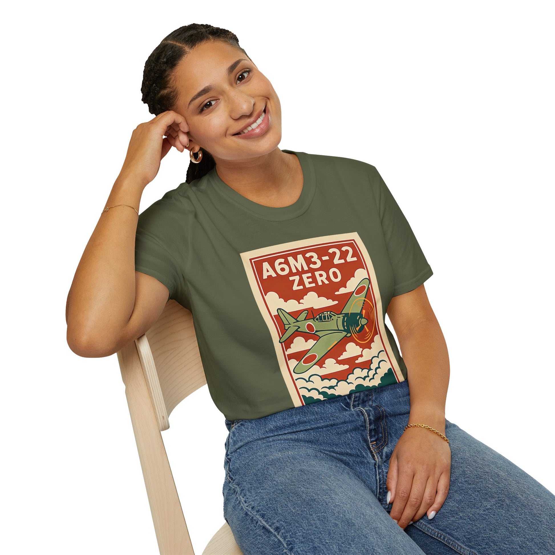 A6M Zero Premium T-Shirt – WWII Japanese Fighter Full Graphic Aviation Tee - Pilot gifts - warbird t-shirt