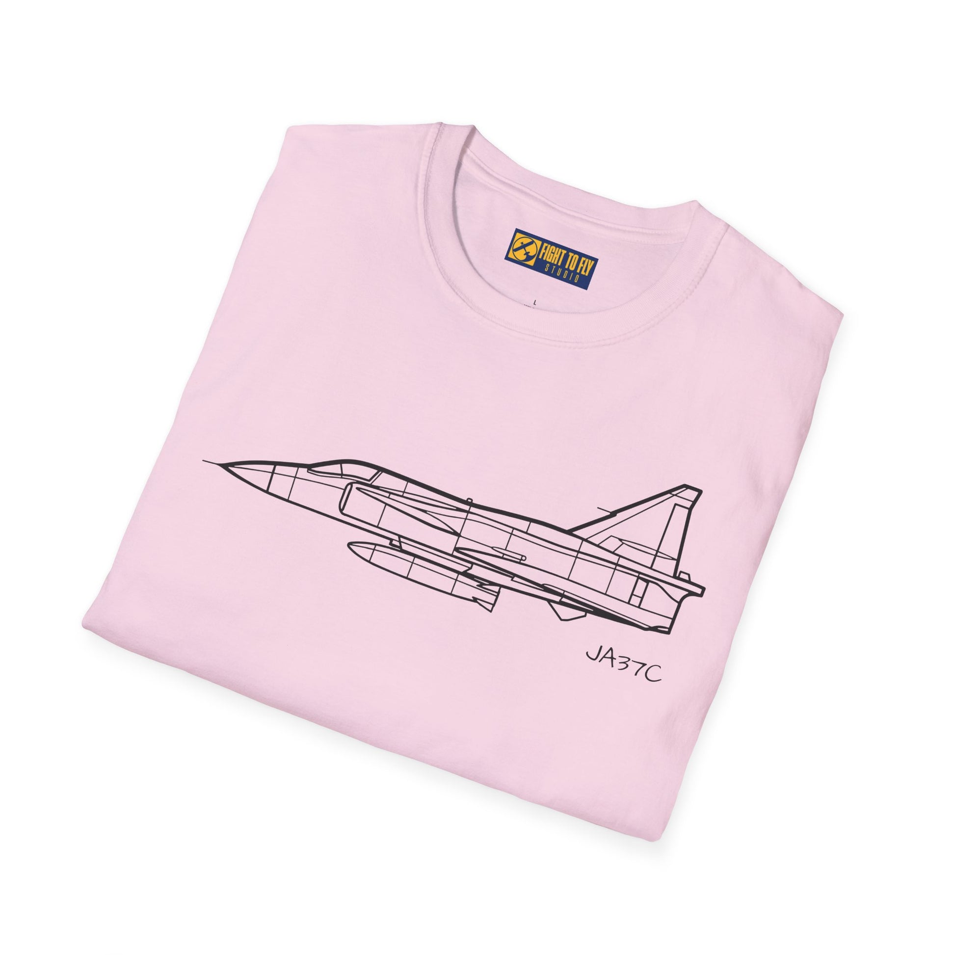 JA37C T-Shirt – JA37C Cold War Fighter Jet Side Profile Aviation Tee
