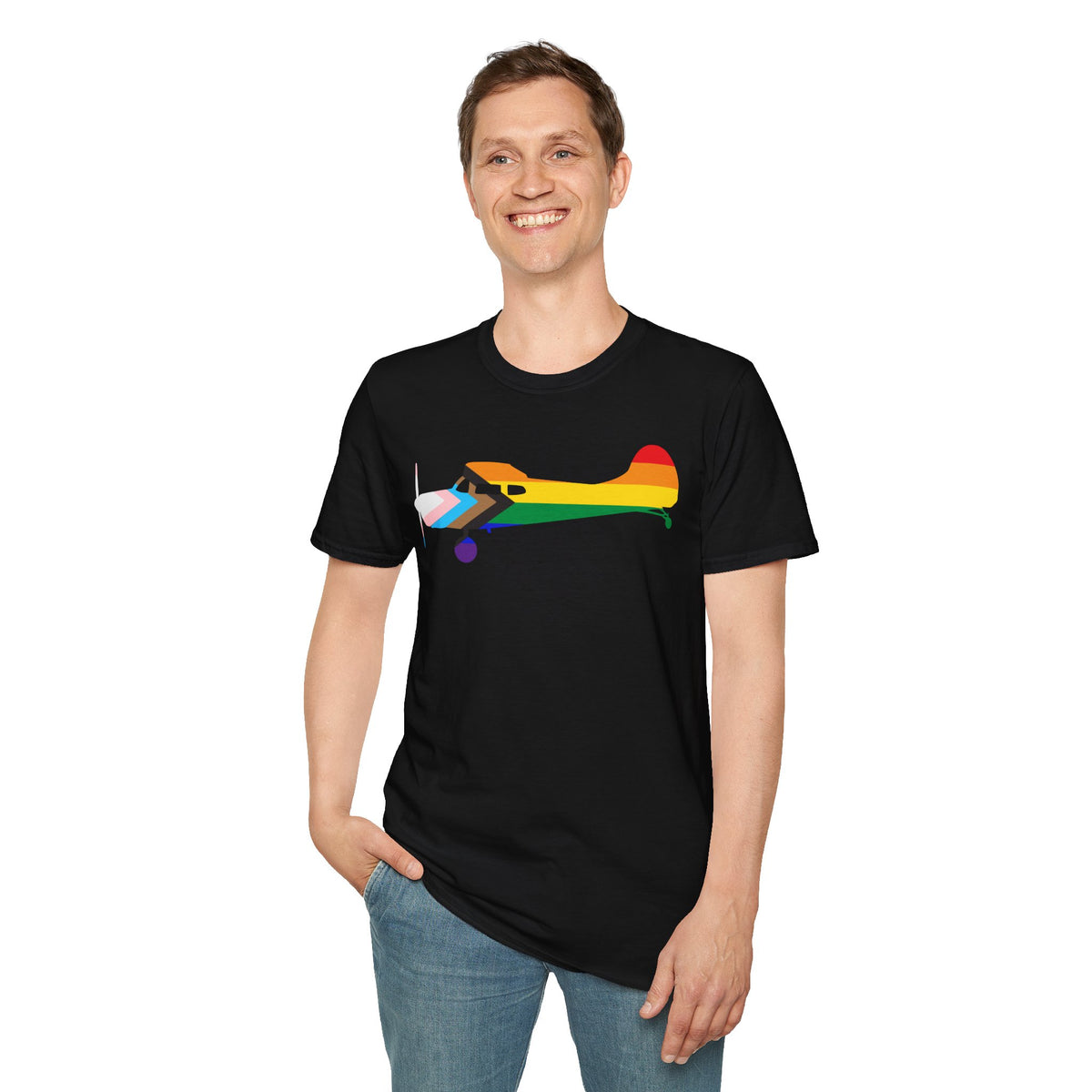 Cessna 170 Progress Pride Airplane Silhouette T-Shirt