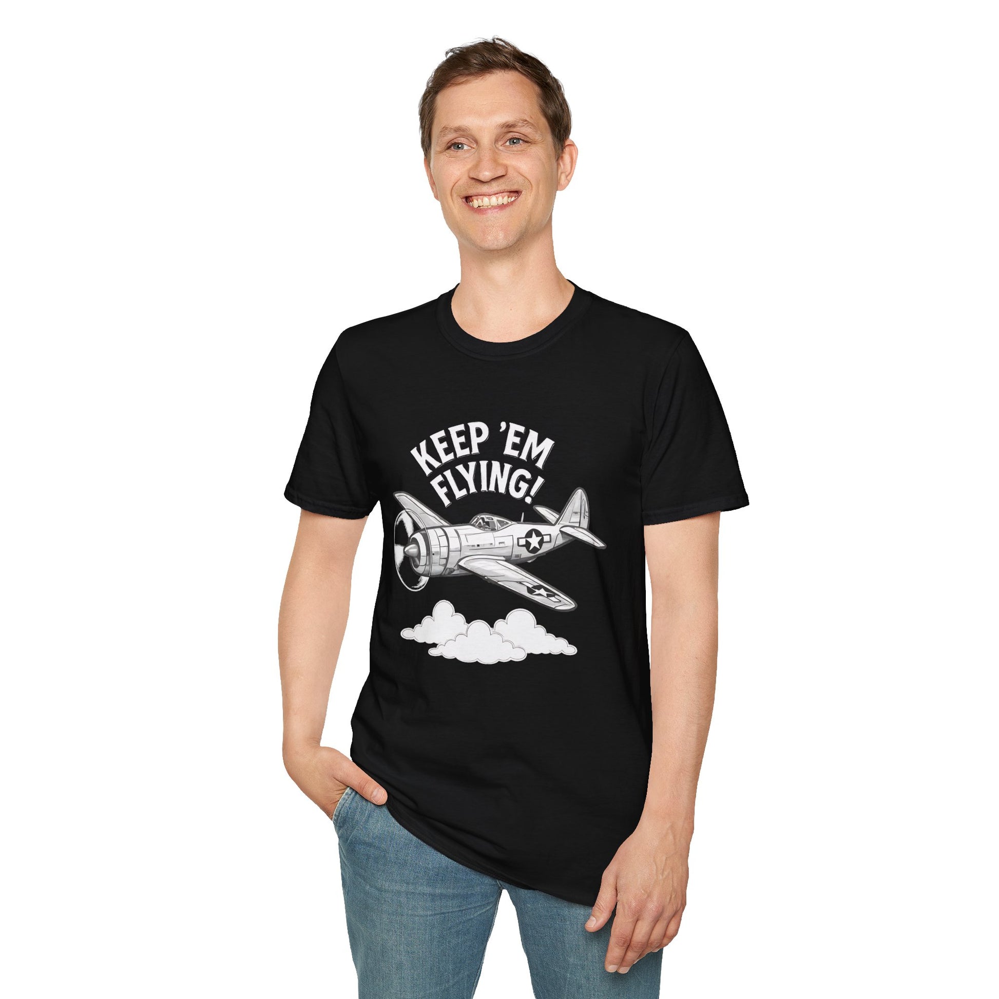 P-47 Premium T-Shirt – “Keep ’Em Flying!” WWII Jug Fighter Graphic Tee - Pilot gifts - warbird t-shirt
