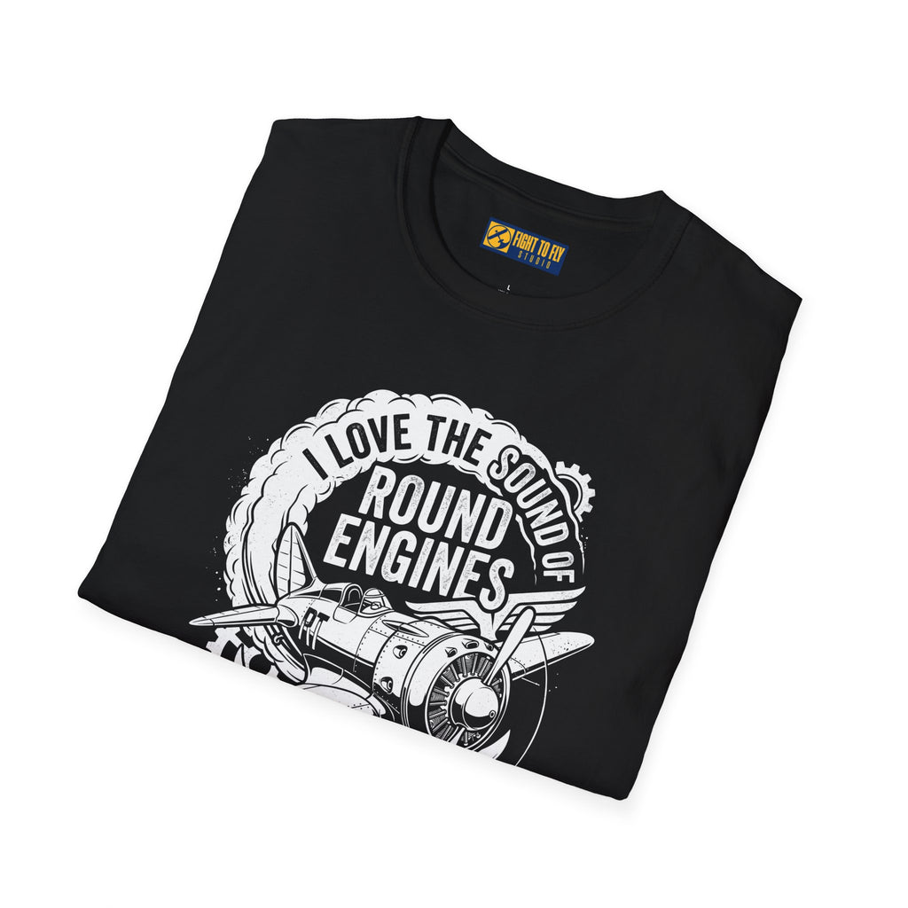 I Love the Sound of Round Engines Retro Aviation Tee