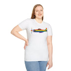 P-51 Mustang Progress Pride Airplane Silhouette T-Shirt