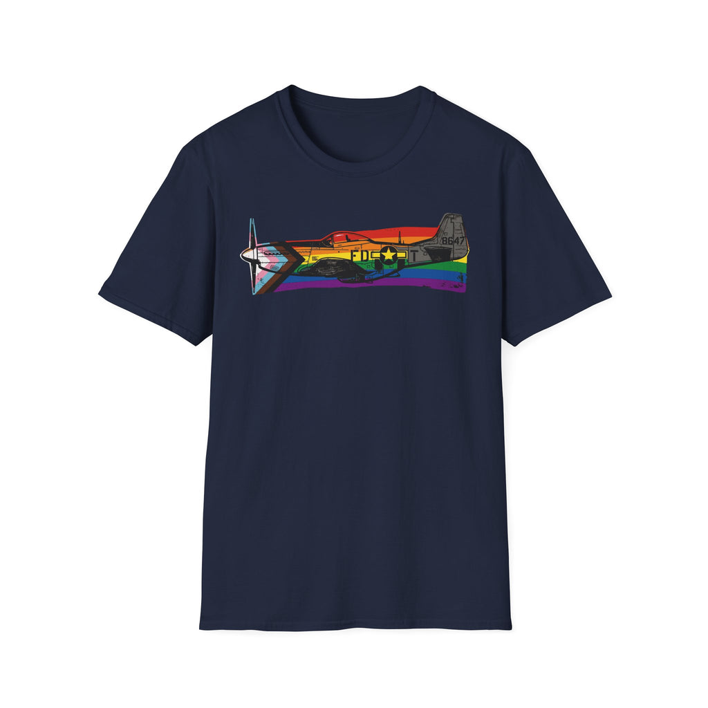 P-51 Mustang Progress Pride Vintage Warbird T-Shirt