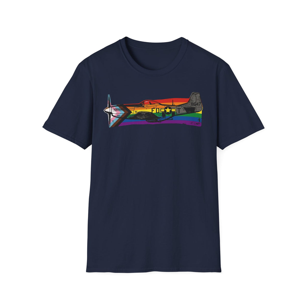P-51 Mustang Progress Pride Vintage Warbird T-Shirt