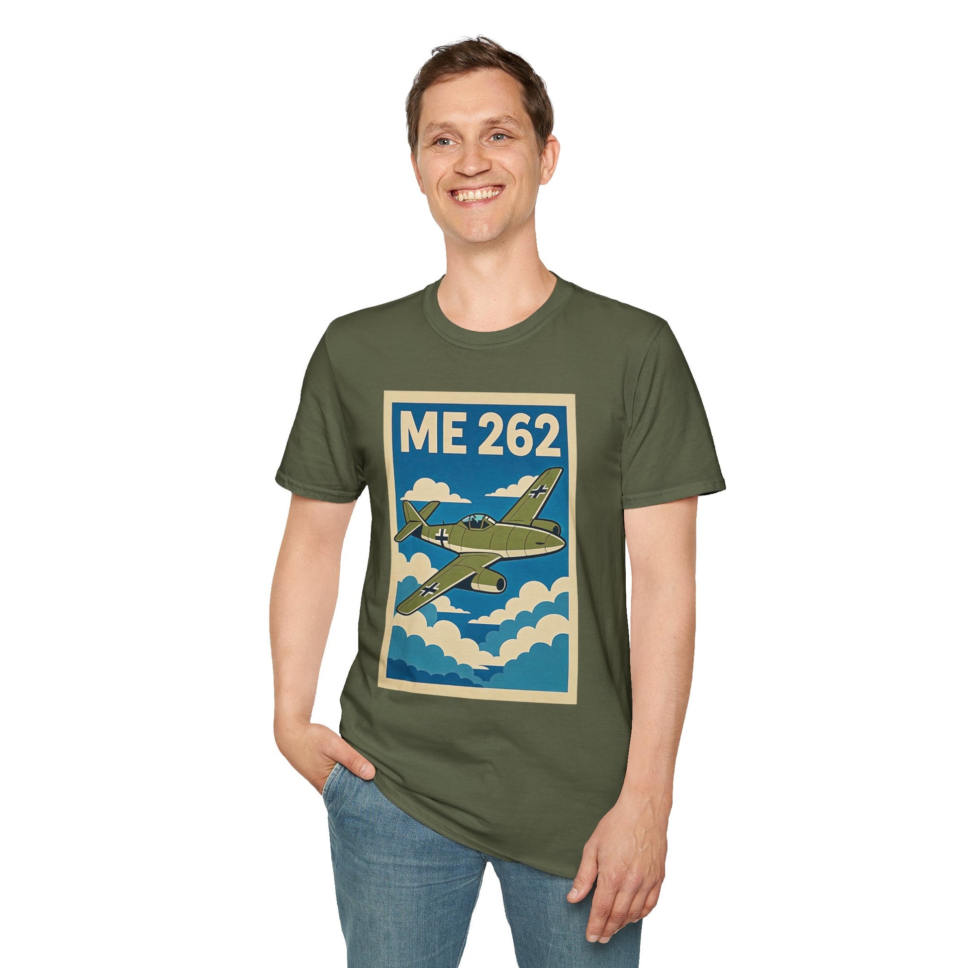 Me 262 Premium T-Shirt – WWII Jet Fighter Full Graphic Aviation Tee - Pilot gifts - warbird t-shirt