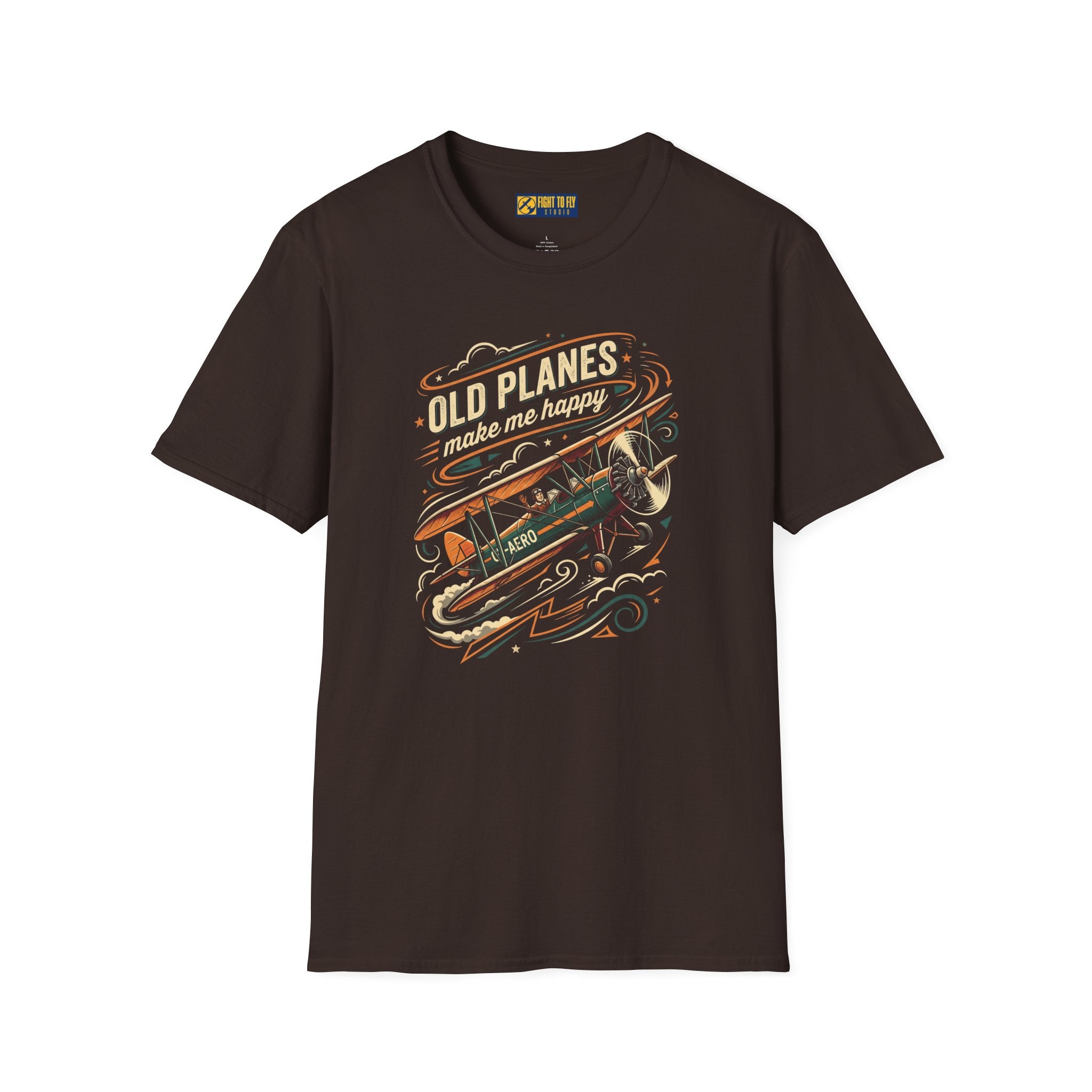 Old Planes Make Me Happy Vintage Aviation Tee
