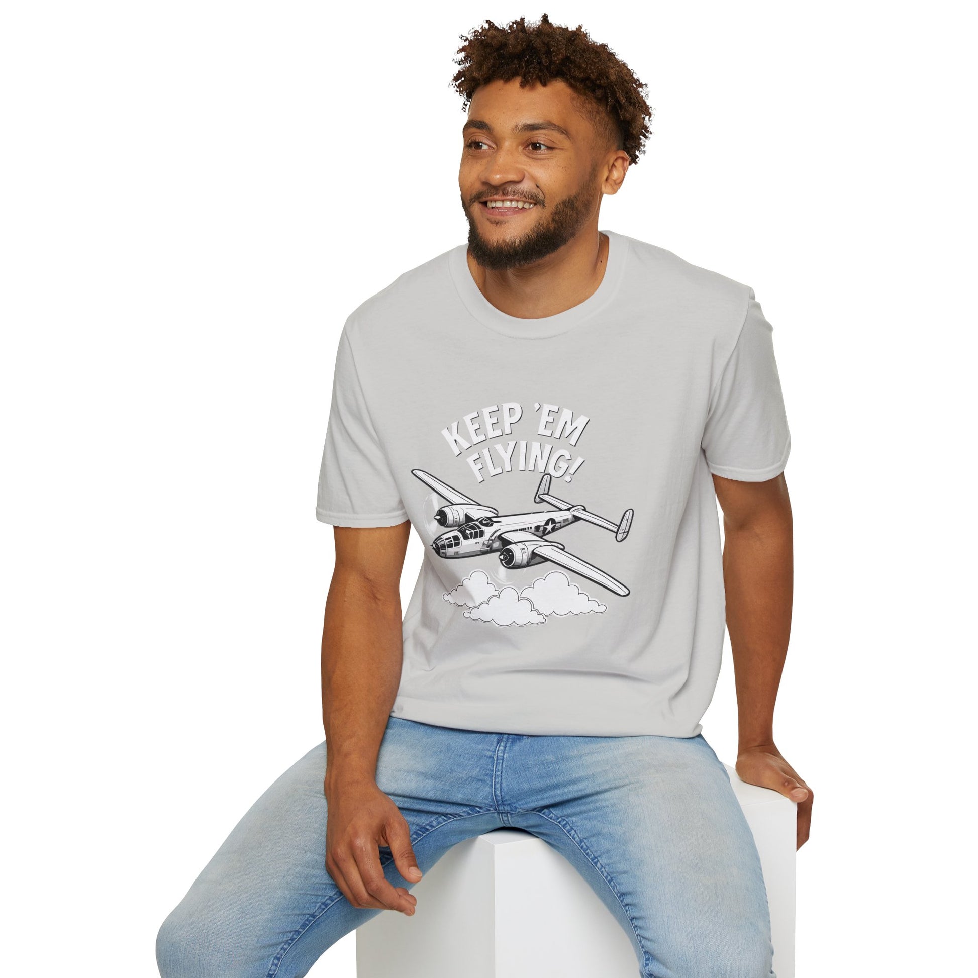 B-25 Premium T-Shirt – “Keep ’Em Flying!” WWII Medium Bomber Graphic Tee - Pilot gifts - warbird t-shirt