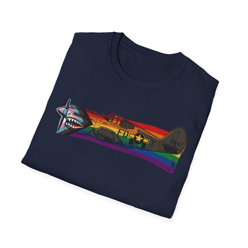 P-40 Warhawk Progress Pride Vintage Warbird T-Shirt