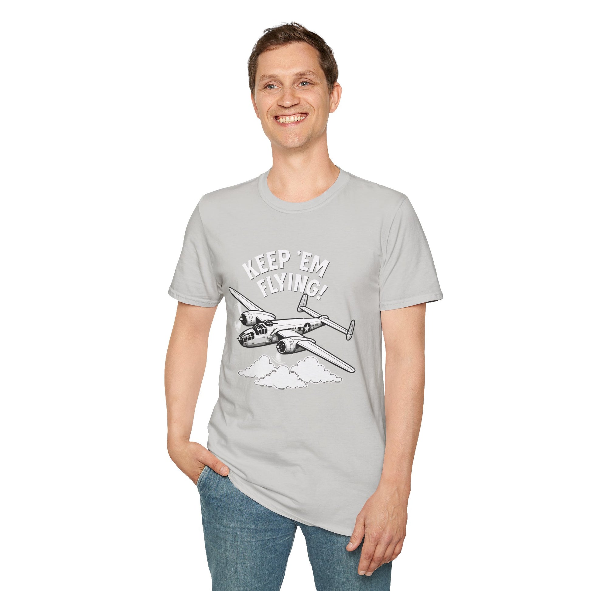 B-25 Premium T-Shirt – “Keep ’Em Flying!” WWII Medium Bomber Graphic Tee - Pilot gifts - warbird t-shirt