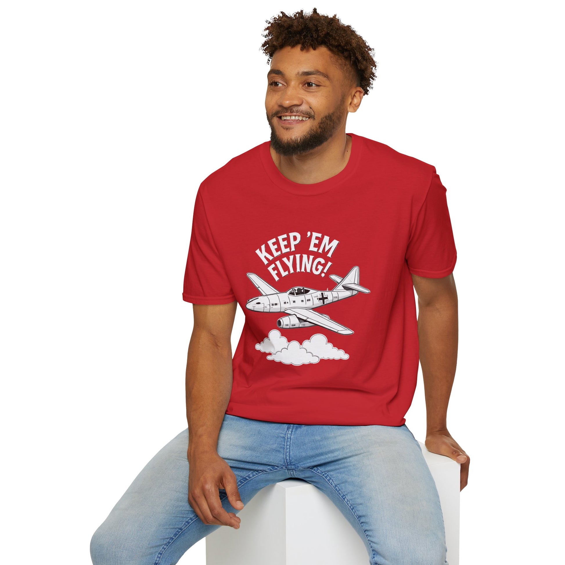 Me 262 Premium T-Shirt – “Keep ’Em Flying!” WWII Jet Fighter Graphic Tee - Pilot gifts - warbird t-shirt