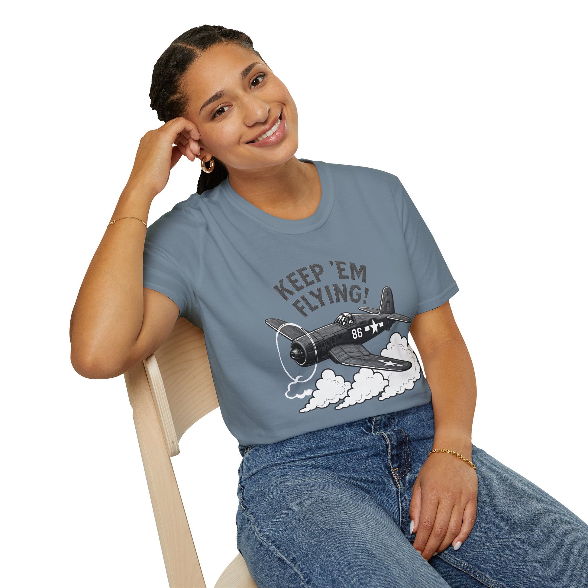 F4U Corsair Premium T-Shirt – “Keep ’Em Flying!” Bent-Wing WWII Fighter Tee - Pilot gifts - warbird t-shirt