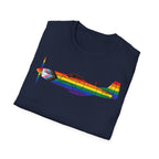 P-51 Mustang Progress Pride Airplane Silhouette T-Shirt