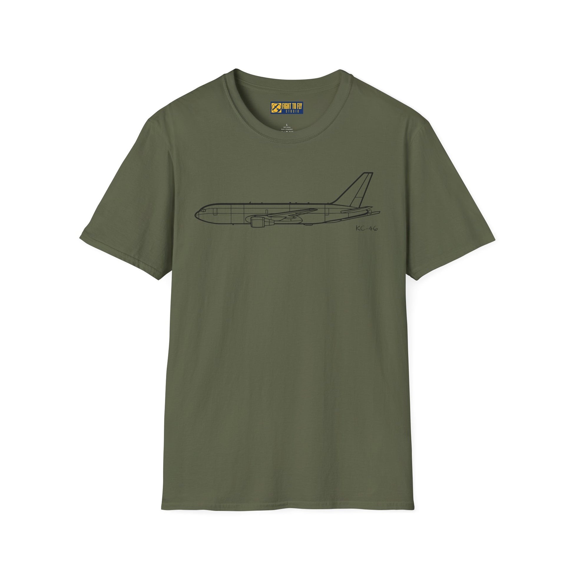 KC-46 T-Shirt – KC-46 Pegasus Tanker Aircraft Side Profile Aviation Tee