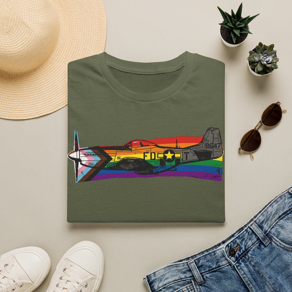 P-51 Mustang Progress Pride Vintage Warbird T-Shirt