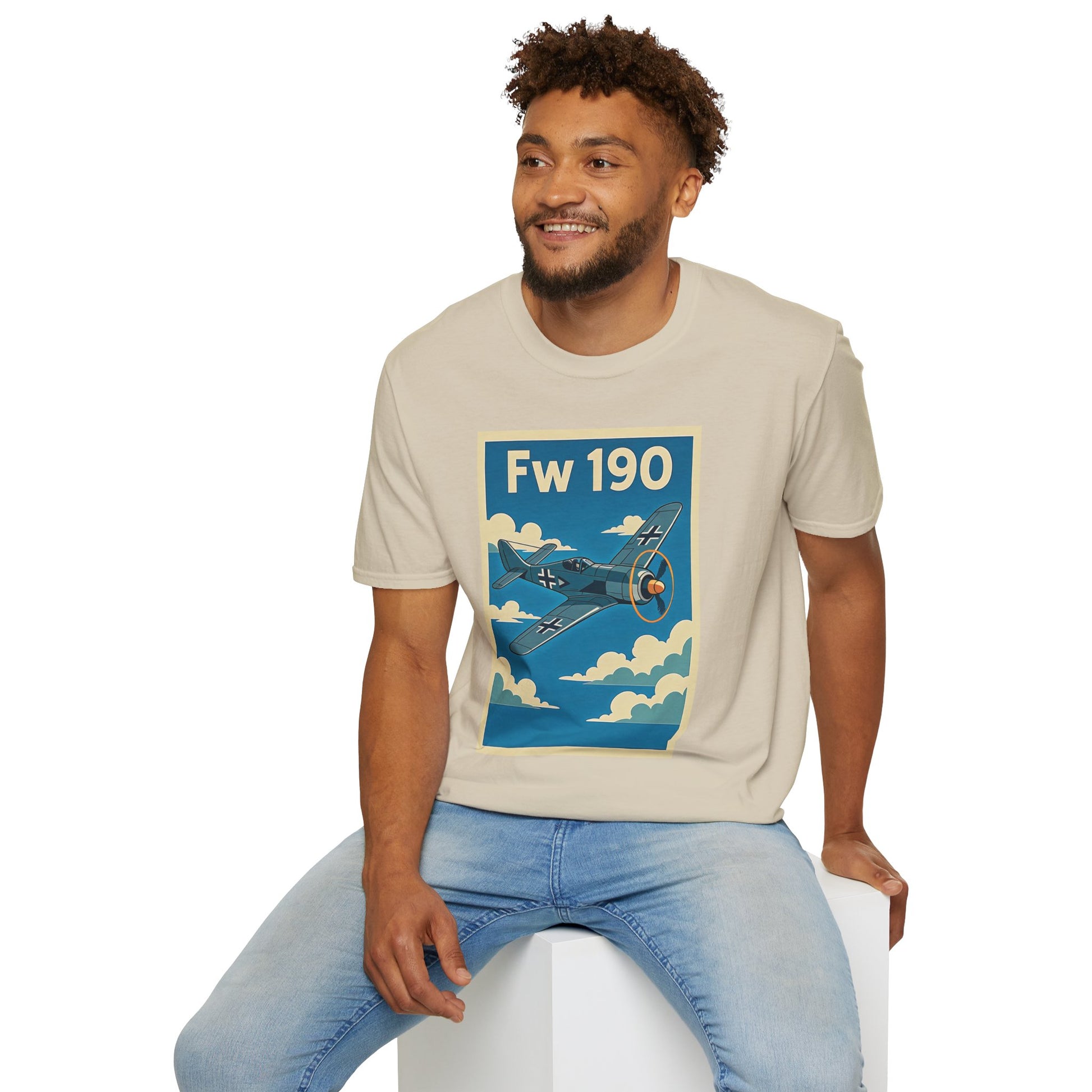 Fw 190 Premium T-Shirt – Focke-Wulf Fighter Full Graphic WWII Aviation Tee - Pilot gifts - warbird t-shirt