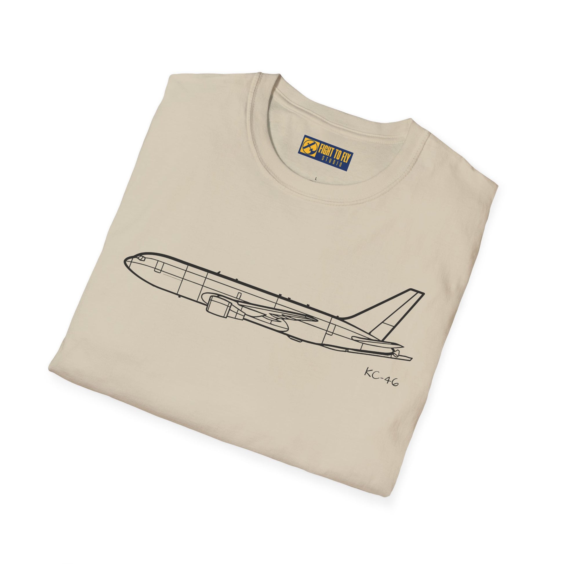 KC-46 T-Shirt – KC-46 Pegasus Tanker Aircraft Side Profile Aviation Tee