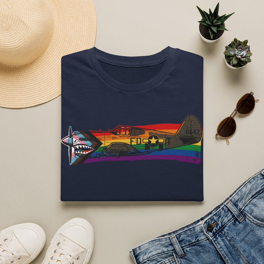 P-40 Warhawk Progress Pride Vintage Warbird T-Shirt