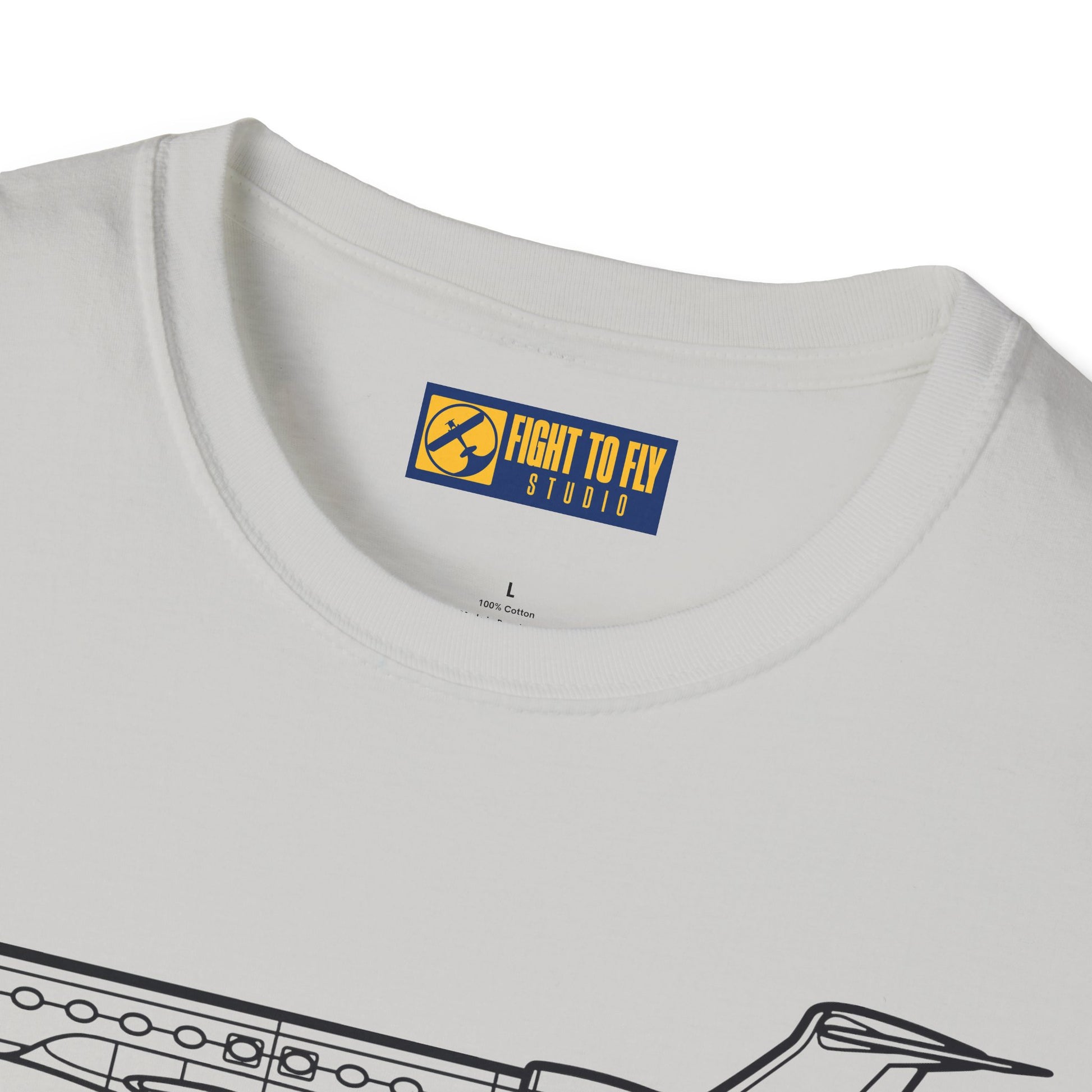 G650 T-Shirt – Gulfstream G650 Private Jet Side Profile Aviation Tee