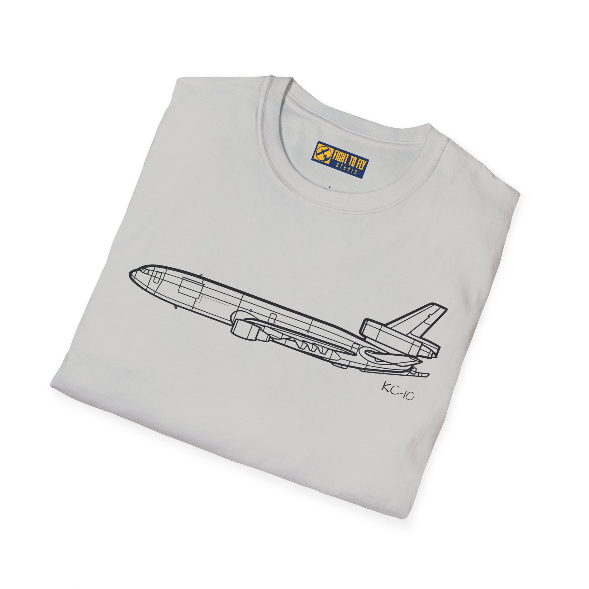 KC-10 T-Shirt – KC-10 Aerial Refueling Tanker Jet Side Profile Aviation Tee
