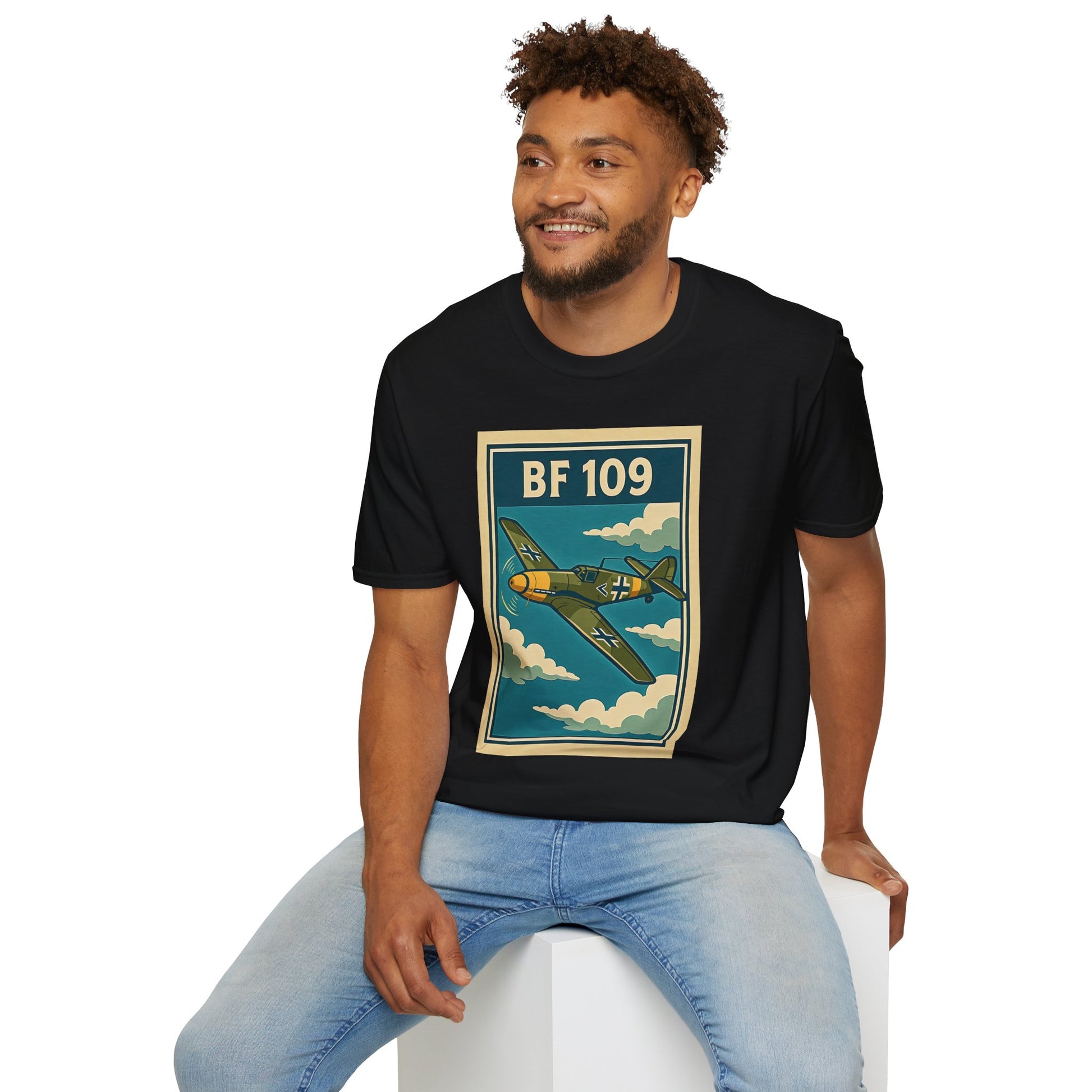 Bf 109 Premium T-Shirt – Iconic WWII Fighter Full Print Aviation Tee - Pilot gifts - warbird t-shirt