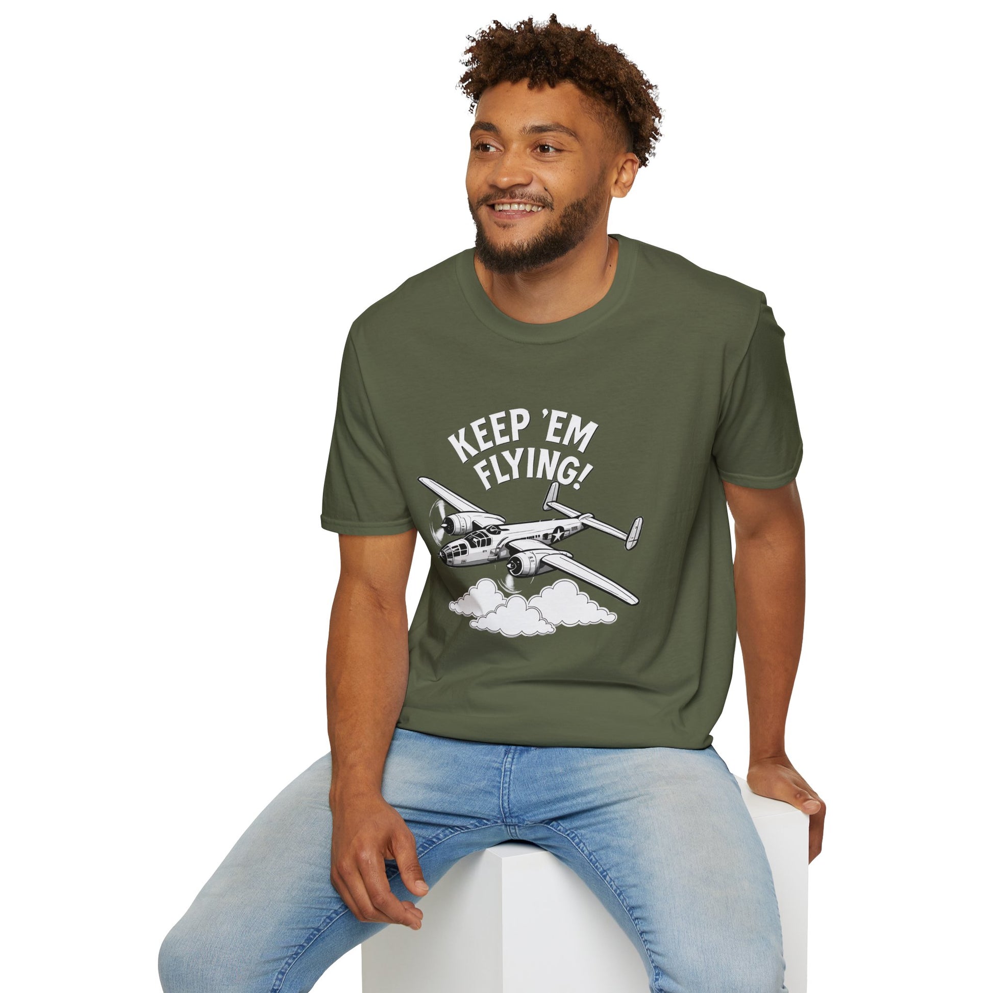 B-25 Premium T-Shirt – “Keep ’Em Flying!” WWII Medium Bomber Graphic Tee - Pilot gifts - warbird t-shirt