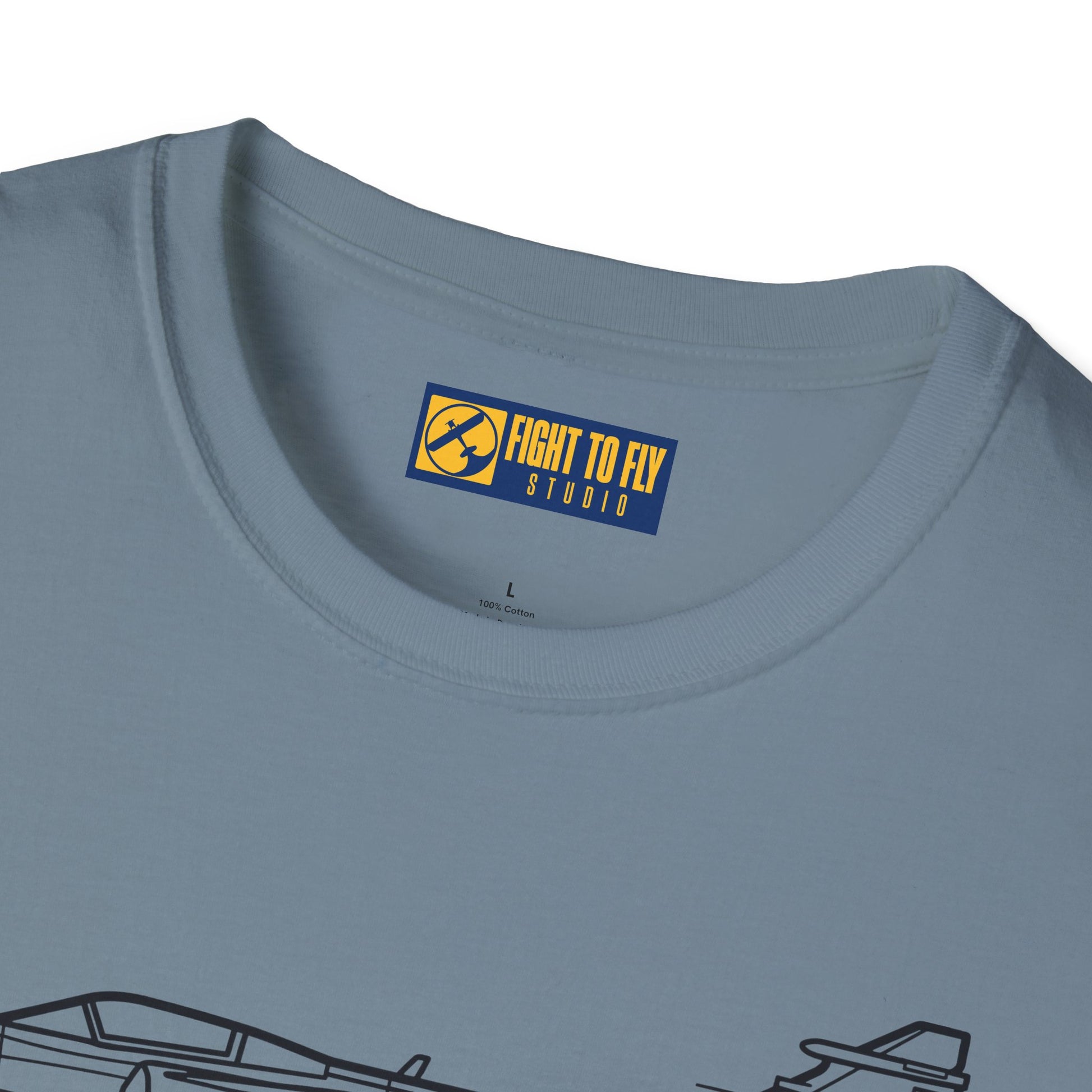 JAS 39 T-Shirt – JAS 39 Multirole Fighter Jet Side Profile Aviation Tee