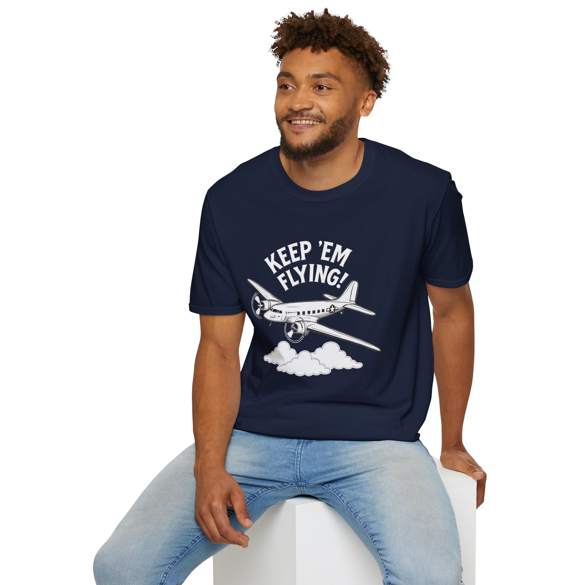 C-47 Premium T-Shirt – “Keep ’Em Flying!” WWII Transport Aircraft Graphic Tee - Pilot gifts - warbird t-shirt