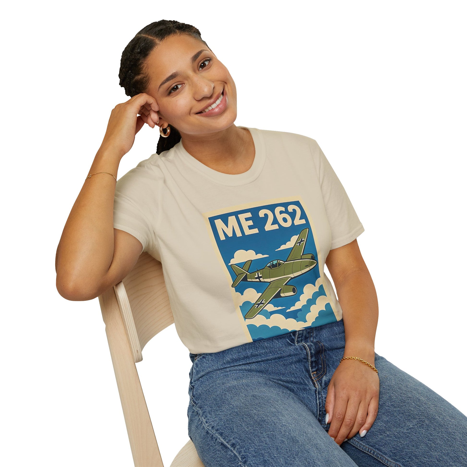 Me 262 Premium T-Shirt – WWII Jet Fighter Full Graphic Aviation Tee - Pilot gifts - warbird t-shirt