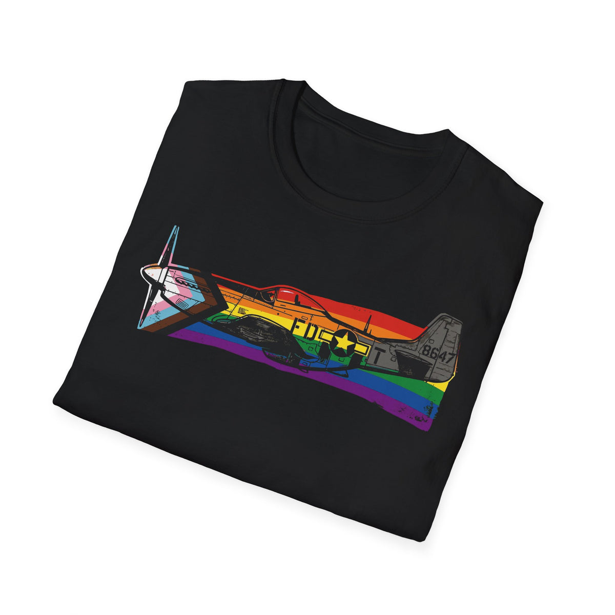 P-51 Mustang Progress Pride Vintage Warbird T-Shirt