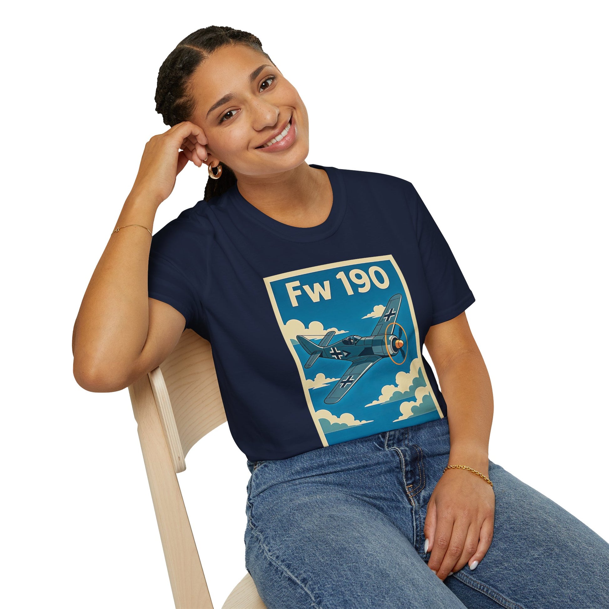 Fw 190 Premium T-Shirt – Focke-Wulf Fighter Full Graphic WWII Aviation Tee - Pilot gifts - warbird t-shirt