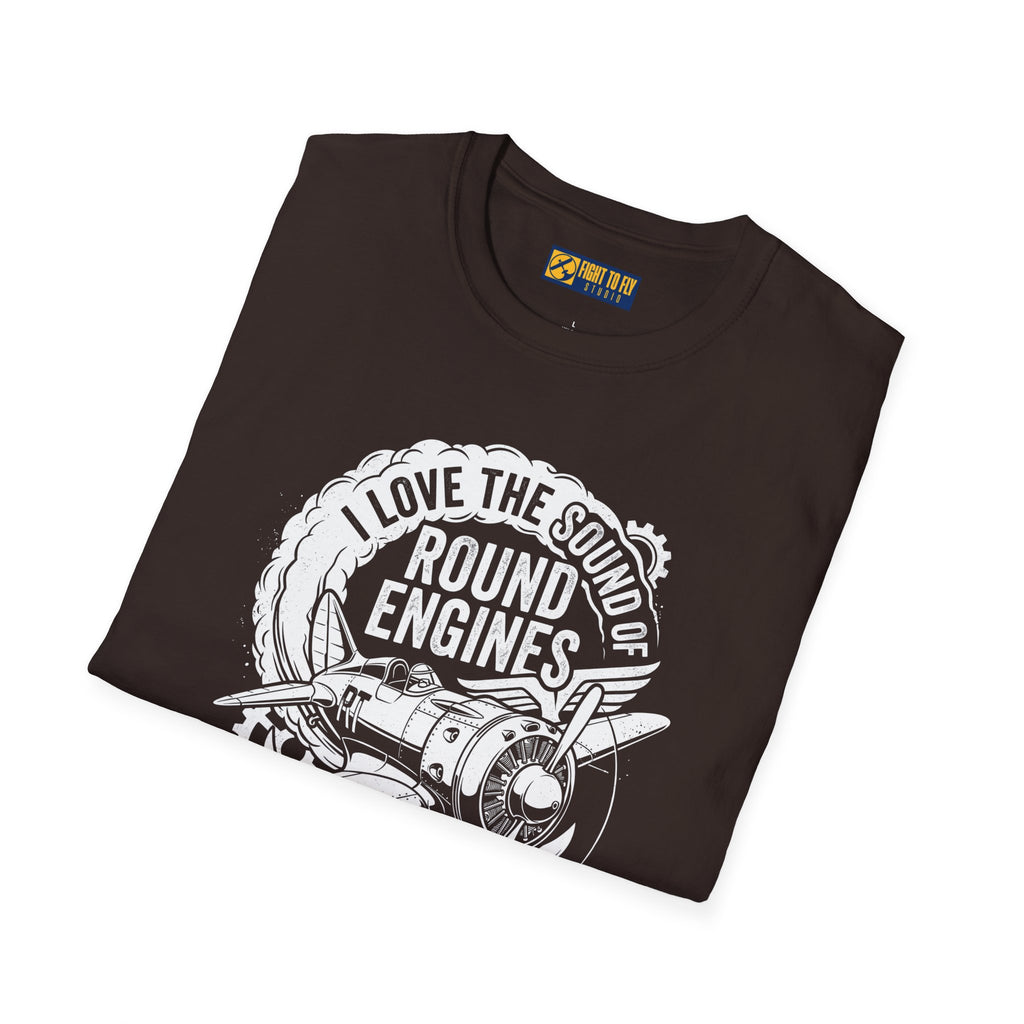 I Love the Sound of Round Engines Retro Aviation Tee