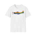 P-51 Mustang Progress Pride Airplane Silhouette T-Shirt