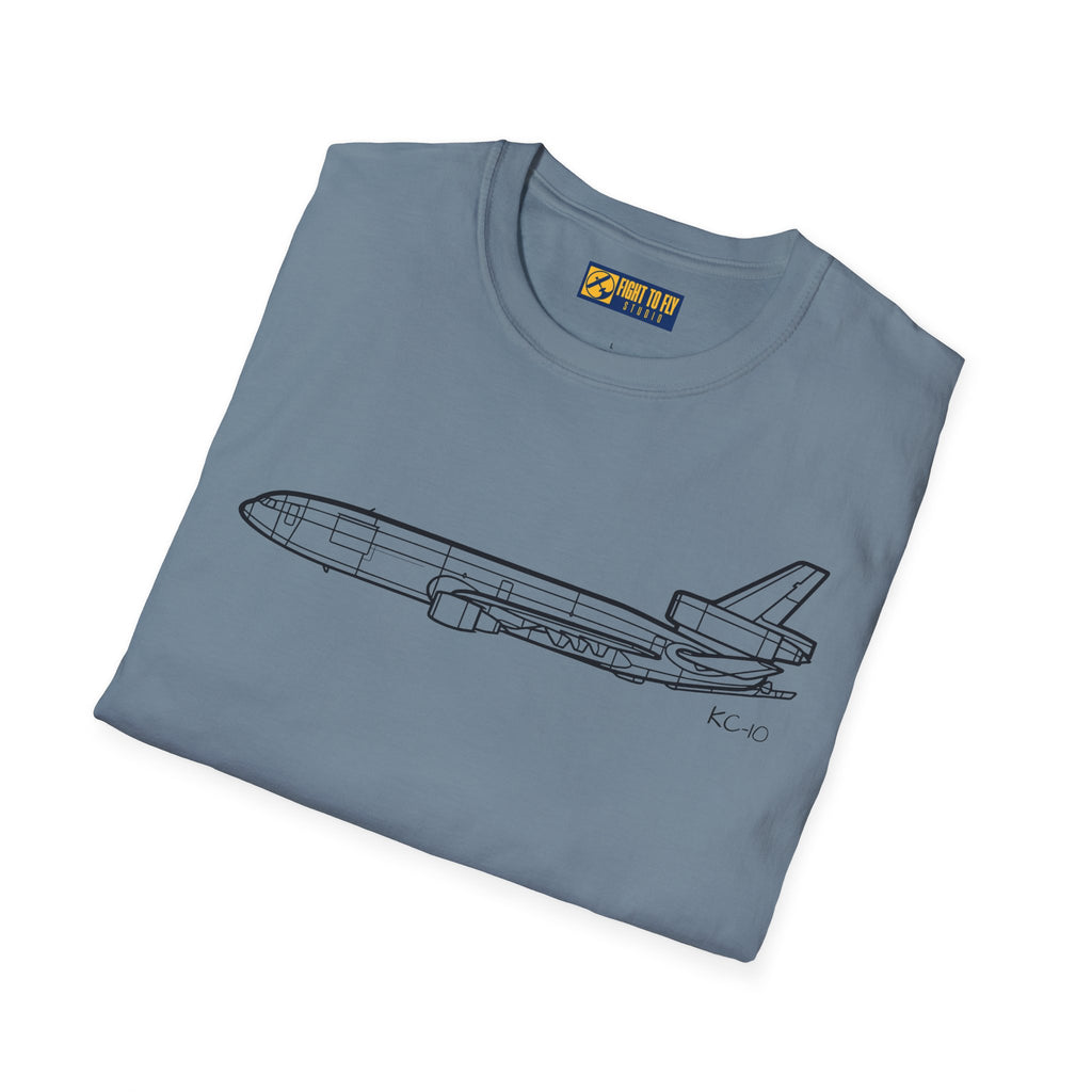 KC-10 T-Shirt – KC-10 Aerial Refueling Tanker Jet Side Profile Aviation Tee