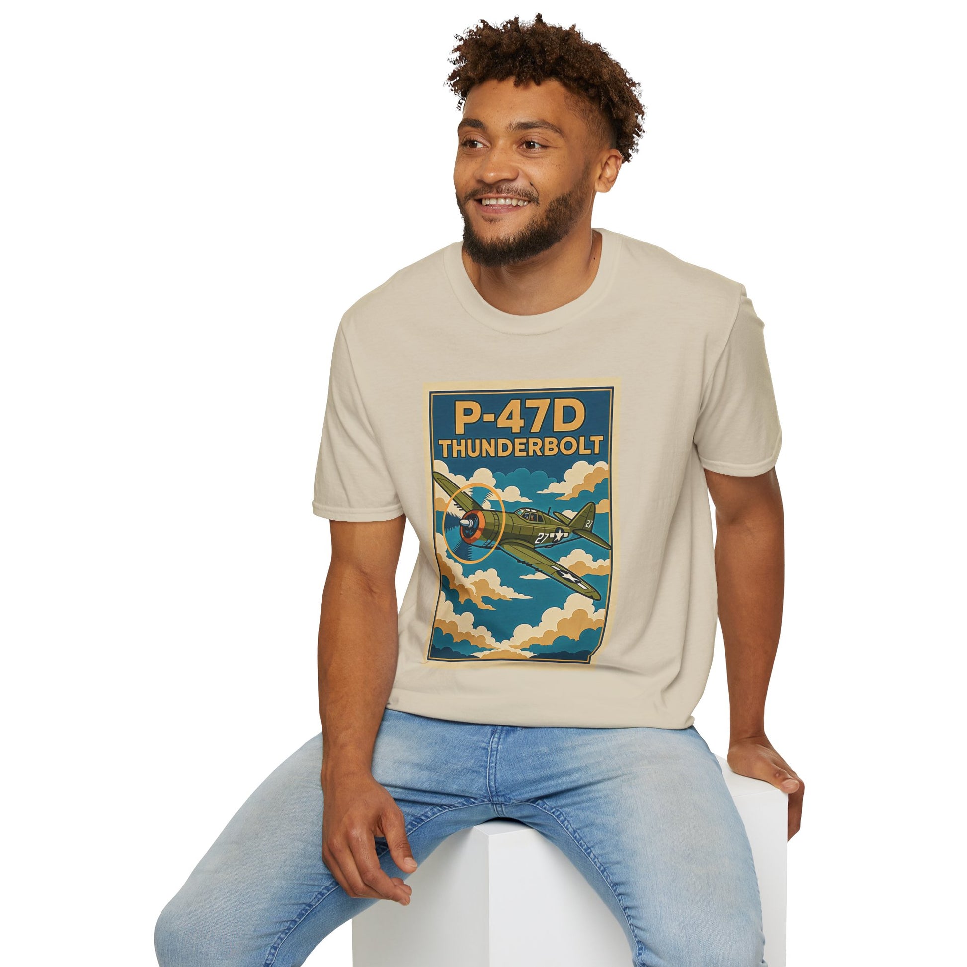 P-47D Premium T-Shirt – Thunderbolt WWII Fighter Full Graphic Aviation Tee - Pilot gifts - warbird t-shirt