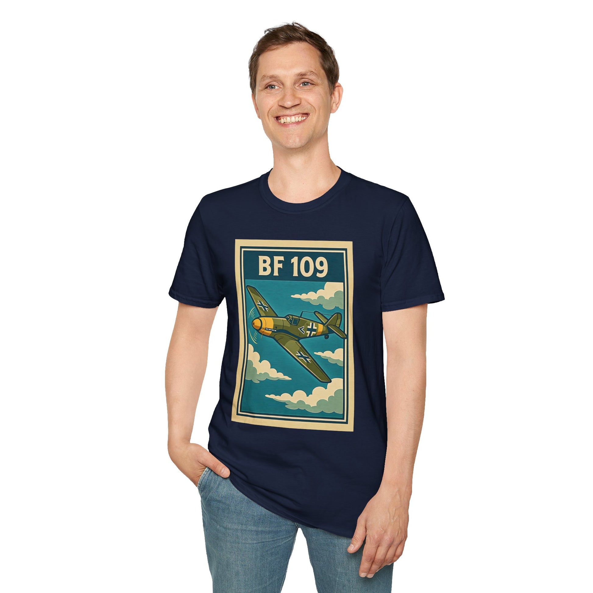 Bf 109 Premium T-Shirt – Iconic WWII Fighter Full Print Aviation Tee - Pilot gifts - warbird t-shirt