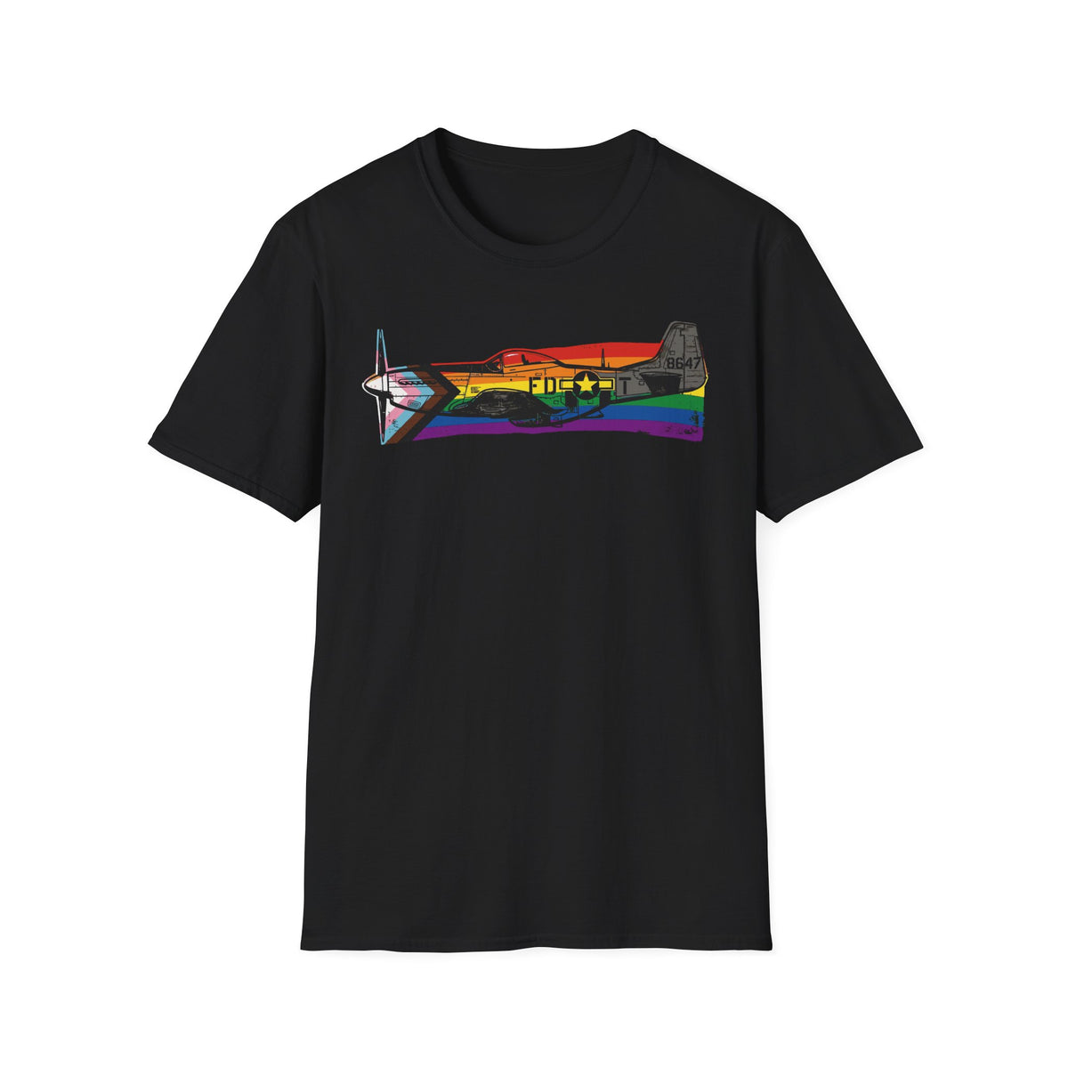 P-51 Mustang Progress Pride Vintage Warbird T-Shirt