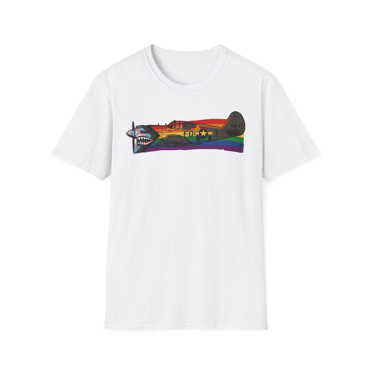 P-40 Warhawk Progress Pride Vintage Warbird T-Shirt