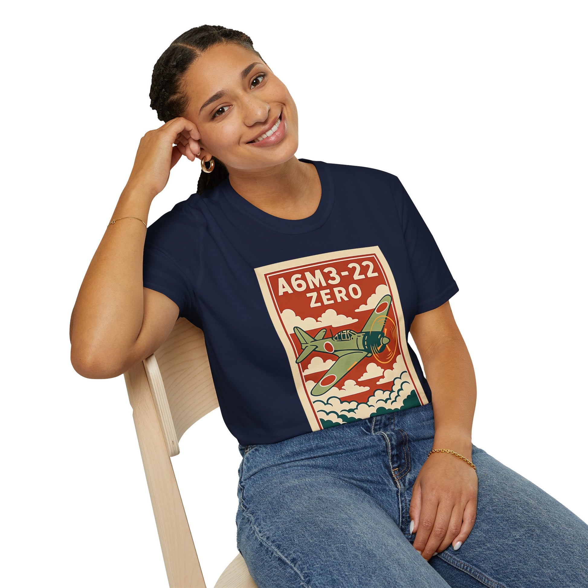 A6M Zero Premium T-Shirt – WWII Japanese Fighter Full Graphic Aviation Tee - Pilot gifts - warbird t-shirt