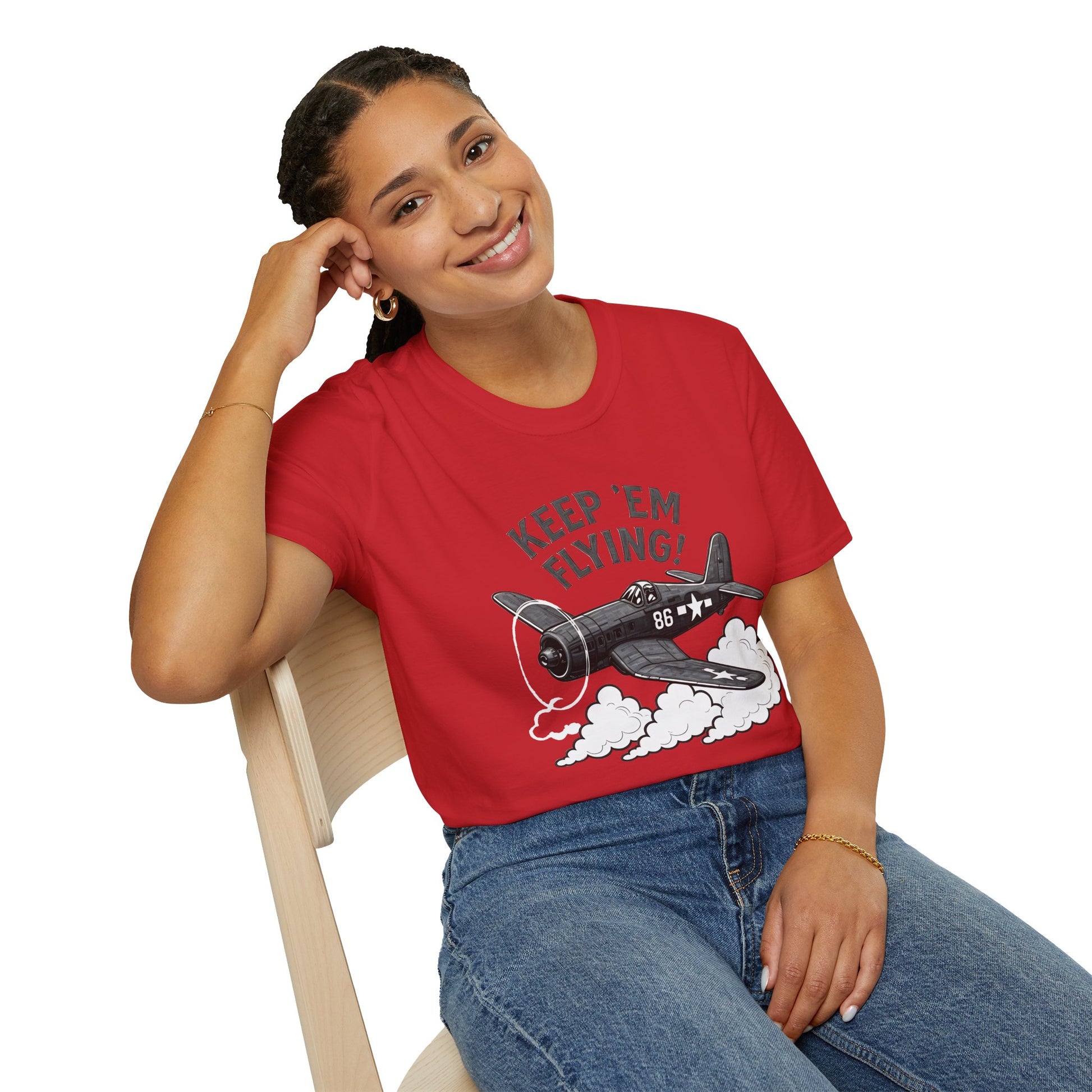 F4U Corsair Premium T-Shirt – “Keep ’Em Flying!” Bent-Wing WWII Fighter Tee - Pilot gifts - warbird t-shirt